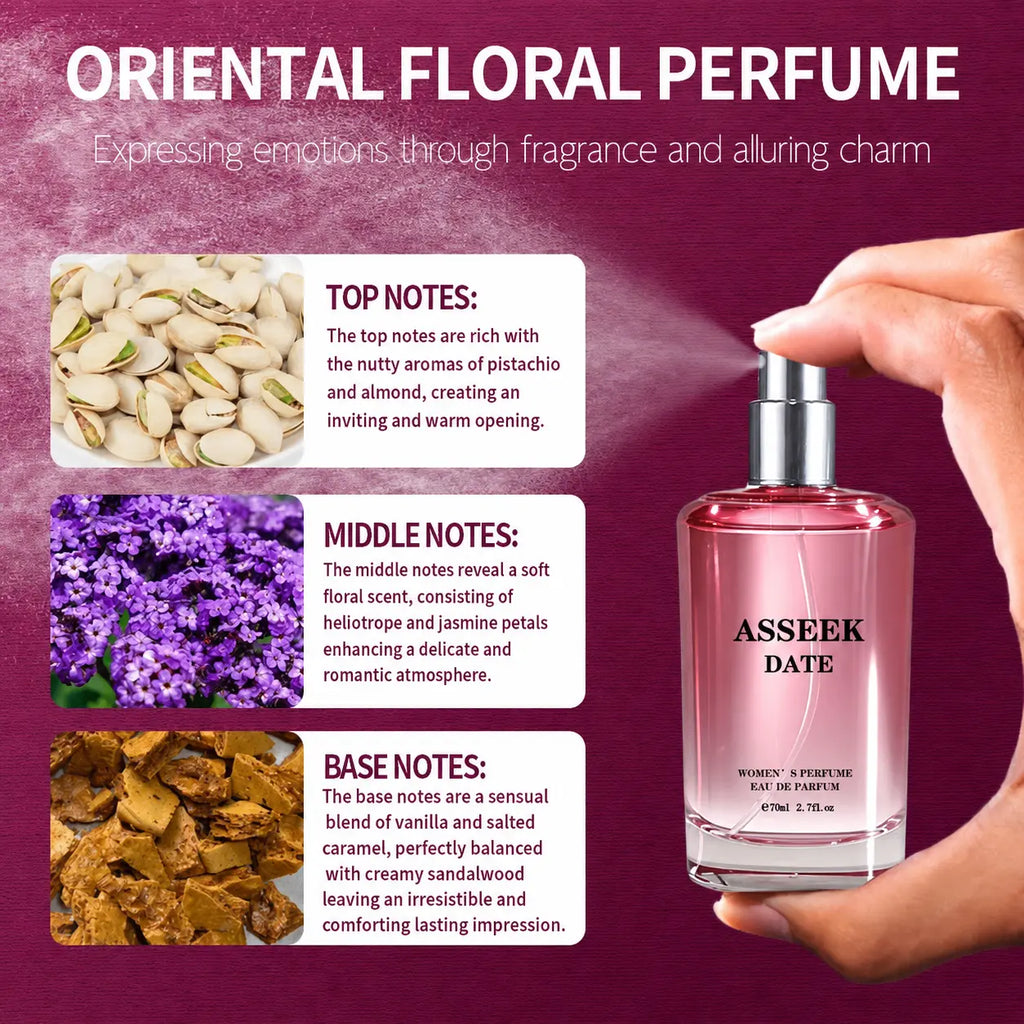 ASSEEK DATE Long-Lasting Eau De Perfume - 80ml Vanilla Gourmet (Caramel Vanilla Flavor) - Perfect for Back to School